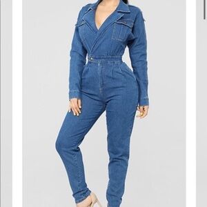 Denim Blue Jean Jumpsuit Jumper Outfit